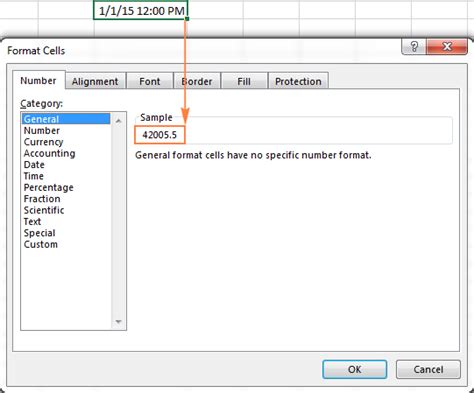 excel date to number format