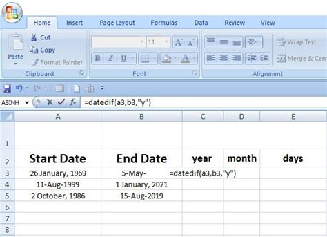 excel datedif alternative months