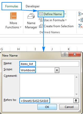 5 Ways Define Name Excel