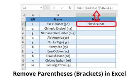 Excel Delete Brackets In Cell