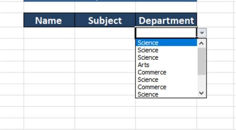 excel drop down list values from another sheet