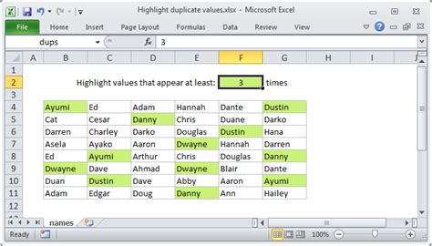 excel duplicate formula conditional format
