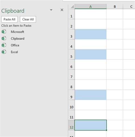 Excel Edit Clipboard