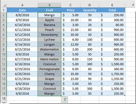 Excel Eliminate Table