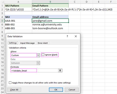 excel email validation formula