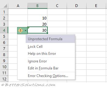 3 Way To Remove Unprotected Formula Error From Excel