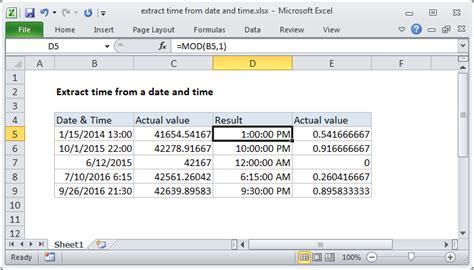 excel extract date time from text
