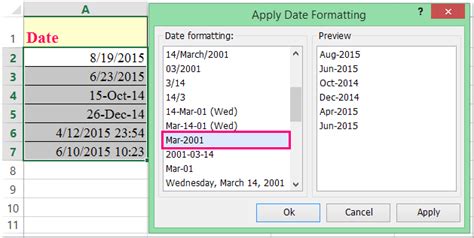 excel extract month and year from date time