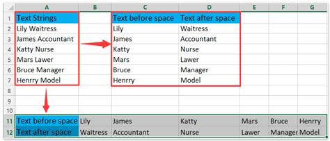 excel extract text from cell until space