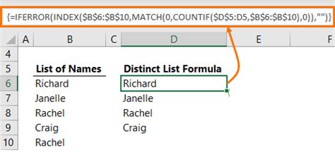 excel extract unique values from list