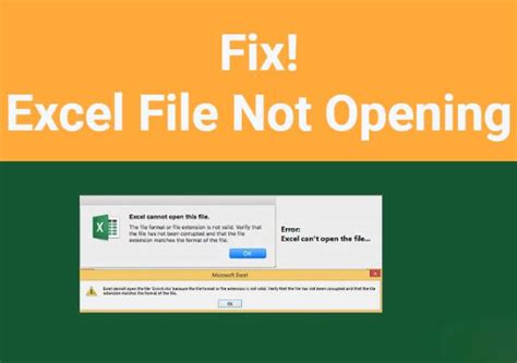 Excel Files Not Opening Fix
