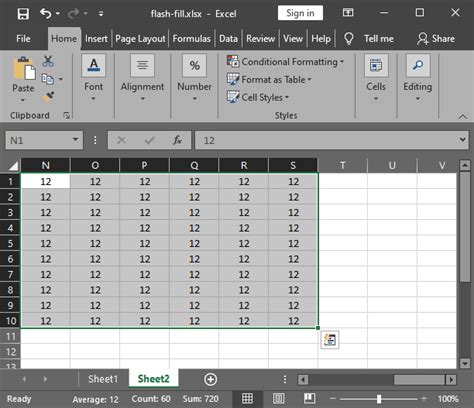 Excel Fill Column Shortcut