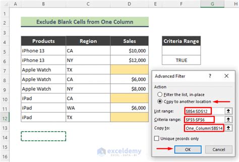 excel filter exclude list