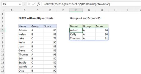 excel filter formula with multiple criteria