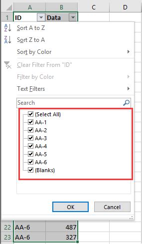excel filter function ignore blank rows