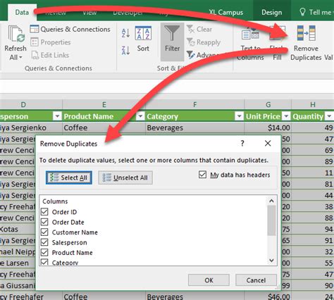 excel filter list remove duplicates