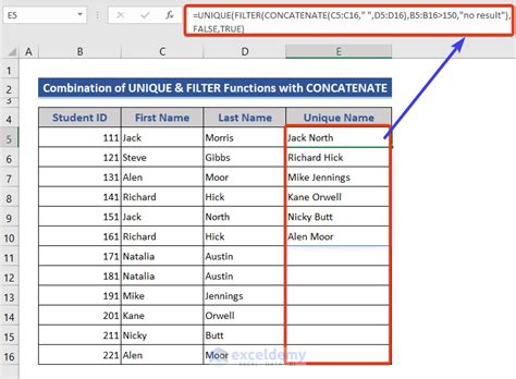 Excel Filter Unique Values Multiple Columns