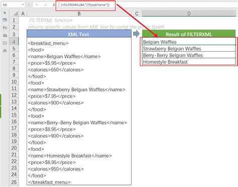 Excel Filter Xml
