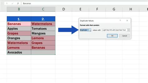 excel find difference between two text columns