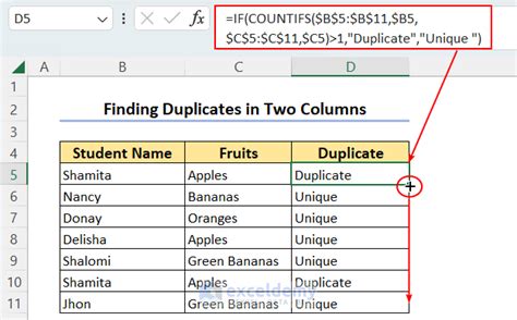excel find duplicates on two columns