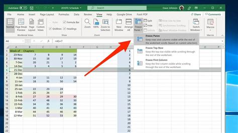 Freeze Top Row in Excel