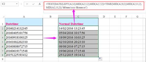excel format date yyyymmddhhmmss
