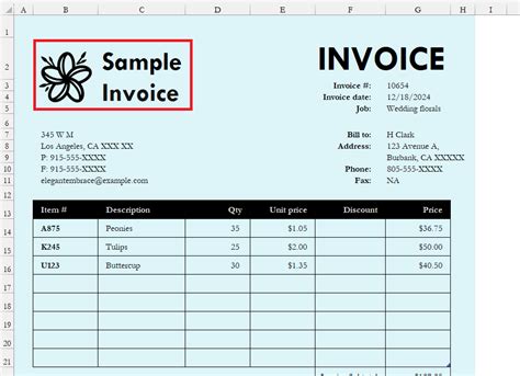 Excel Billing Format