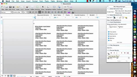 excel format for mail merge labels