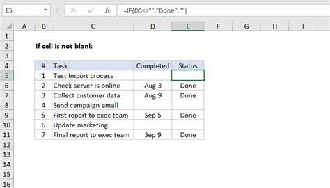 excel formula check if not empty