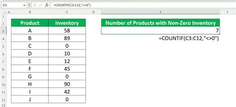 excel formula count if not zero