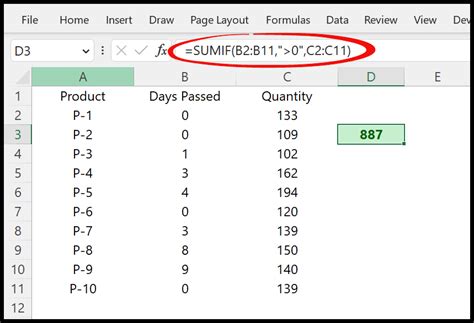 excel formula different than 0