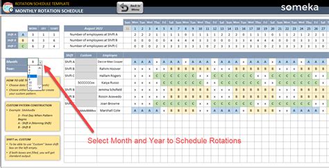excel formula for rotating shift schedule