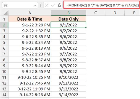 excel formula get month year from date