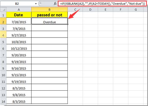 excel formula if a date has passed