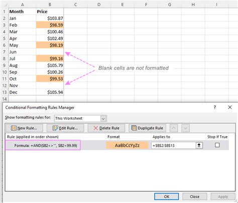excel formula if cell is not blank conditional formatting