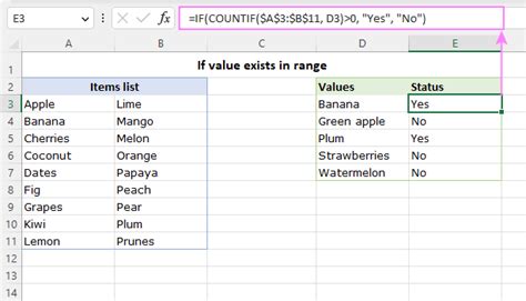 excel formula if cell range contains value