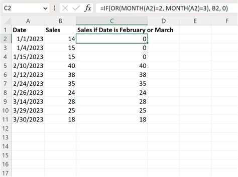 excel formula if month falls within range