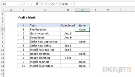 excel formula if multiple cells blank