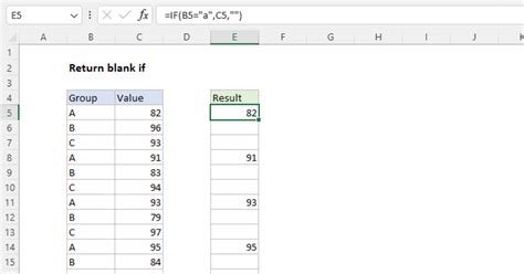 excel formula if not blank return value