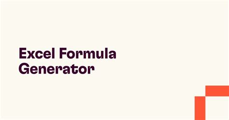Excel Formula Maker Tool