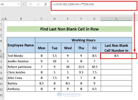 excel formula non blank cell
