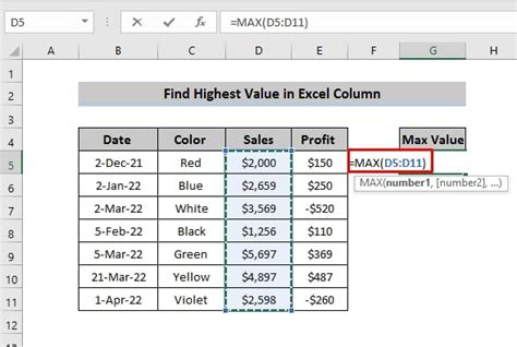 Excel Formula Pick Highest Number In Range