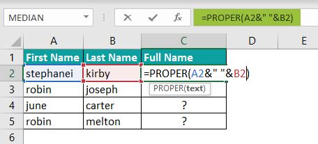 Excel Formula Proper