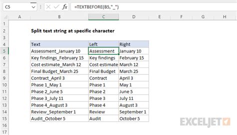 excel formula split string by character