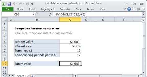 excel formula to calculate compound interest between two dates