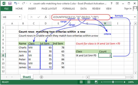 excel formula to count cells with text in two columns