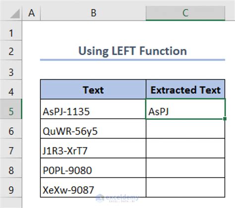 excel formula to extract specific text from cell