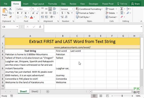 excel formula to extract string from cell