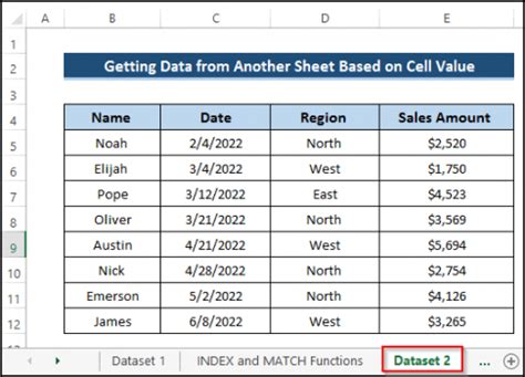 excel formula to get data from another sheet based on cell value