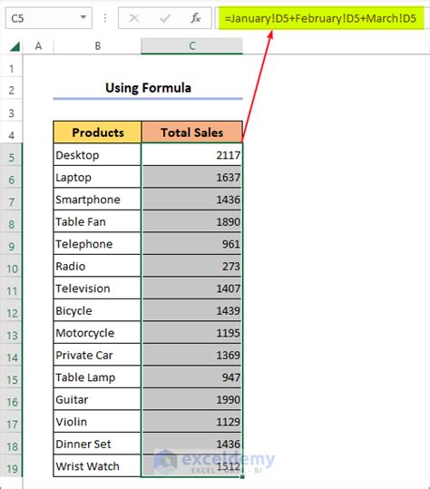 excel formula to pull data from multiple cells